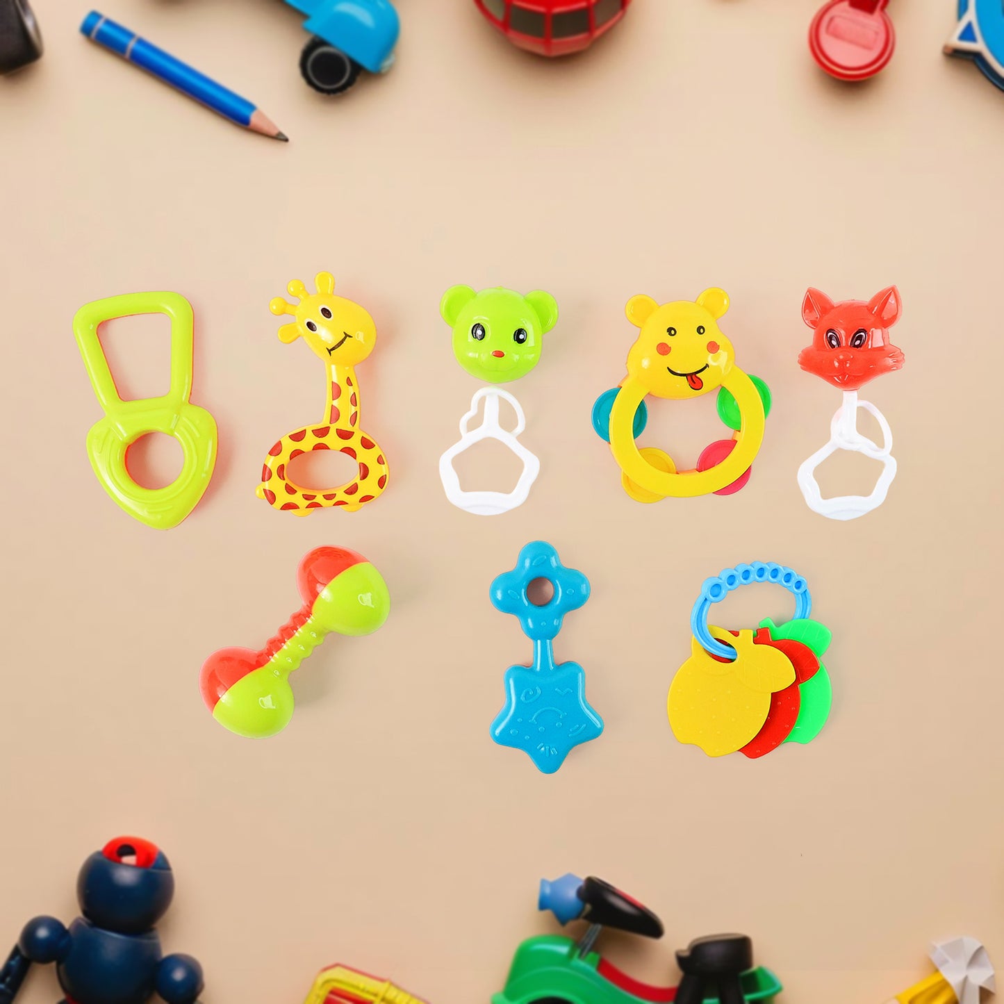 Baby Rattle Toy Collection For Infants 8 Pcs Set