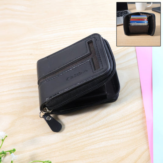 Compact Zip-around Card Holder Wallet For Men Women (1 Pc)
