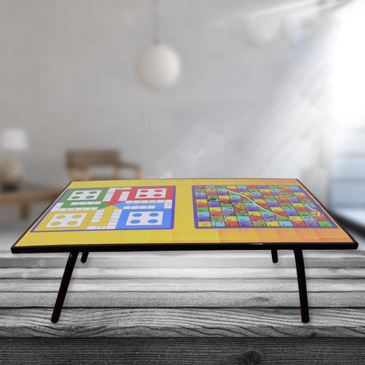 Foldable Multipurpose Mix Design Games Table Board Bed Study Table (48 28 Cm 1 Pc)
