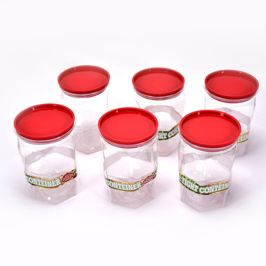 2299 Air Tight Kitchen Storage Container For Rice Dal Atta Bpa-free Flour Cereals Snacks Stackable Modular Round. (Approx - 1100ml Set Of 6pcs)