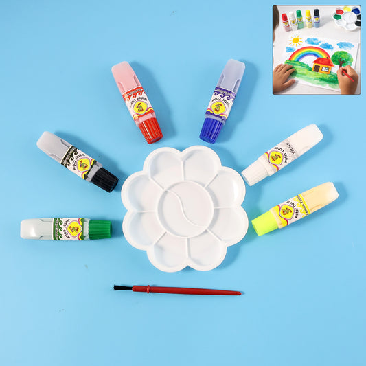 Kids Water Colour Painting Set With Brush Mixing Palette (1 Set)