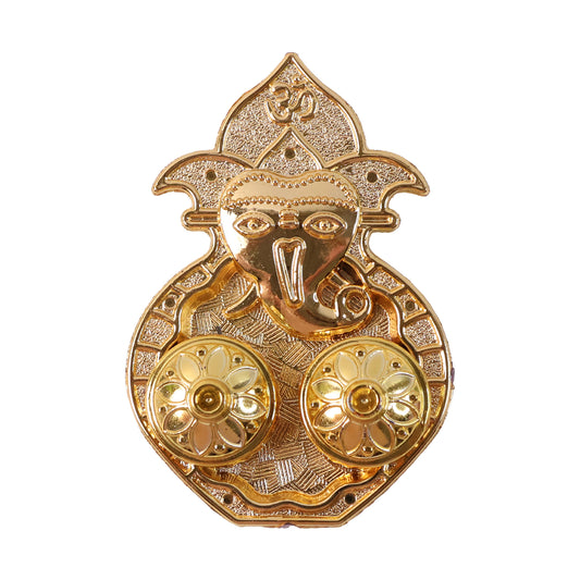 Traditional Golden Lord Ganesha Kumkum Dish (1 Pc)