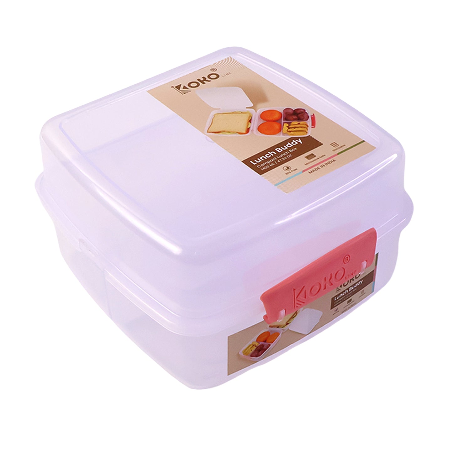 1 Large And 3 Small -compartment 1400 Ml Multipurpose Lunch Box (1400 Ml 1 Pc)