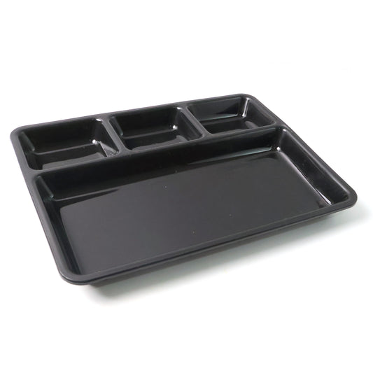 Plastic 4-compartment Rectangular Meal Serving Tray Sectioned Dining Plate (1 Pc)
