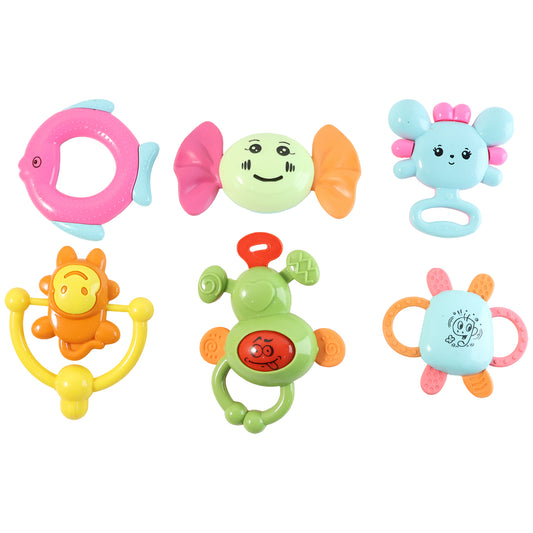 Play Cart Tiny Joys Rattle Toy Set 6-in-1 Baby Rattles