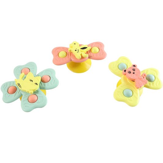 Buzzy Baby Spinner Toy Set Suction Cup Spinning Toys (3 Pc Set)