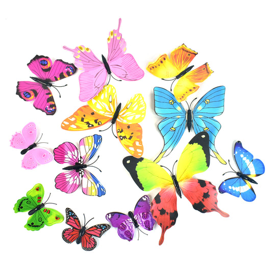 Decorative Colorful Butterfly Wall Stickers (12 Pc Set)