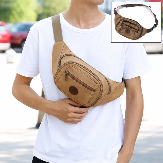 Stylish Canvas Waist Bag For Men Women (1 Pc)