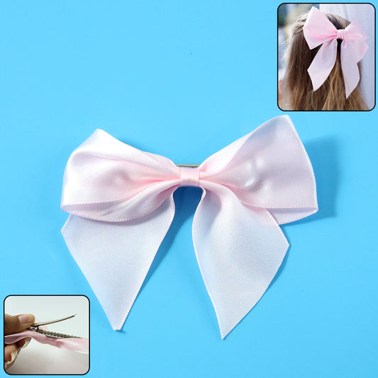 Elegant Satin Hair Bow Clip For Girls Women (1 Pc)