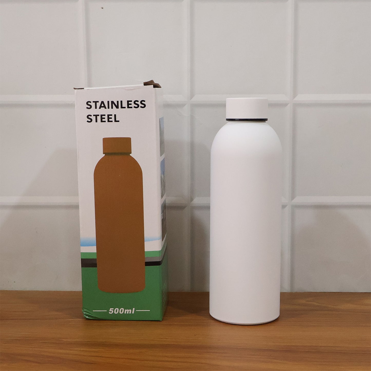 Stainless Steel Double Wall Vacuum-insulated Drink Water (White 500 Ml Approx)