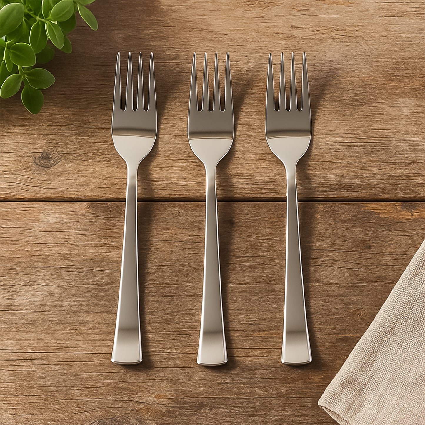 Premium Stainless Steel Dinner Fork - (3 Pc Set)