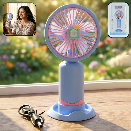 Dual-use Rechargeable Mini Handheld Table Fan (1 Pc)