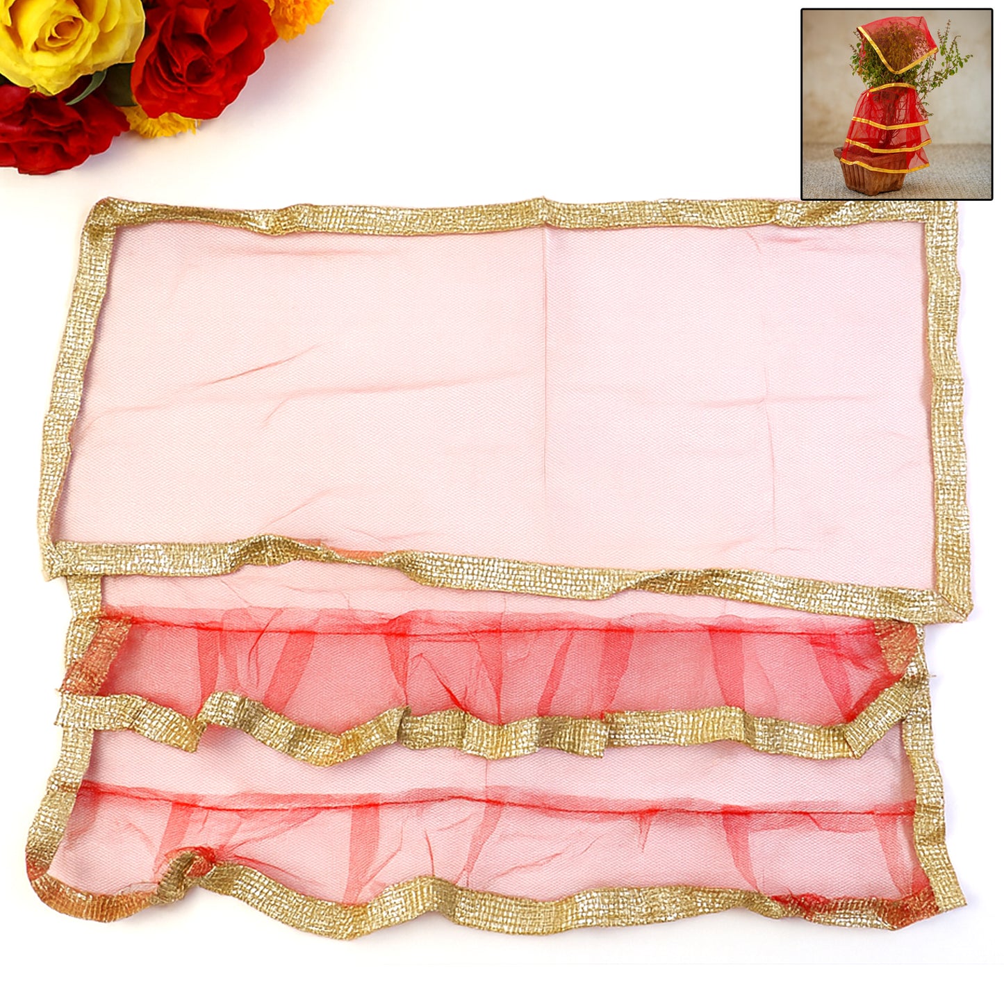 Premium Tulsi Vastra Pooja Cloth 2-piece Set