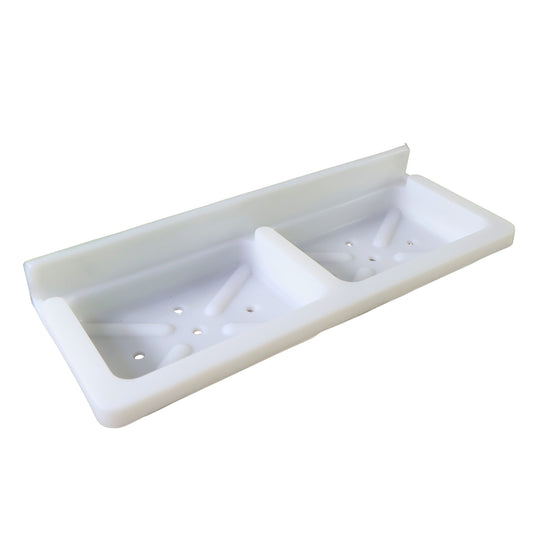 Wall Mounted Double Compartment Soap Sponge Holder (1 Pc)
