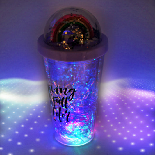6883 Sipper Bottle With Straw Led Glow Light For Kidstumbler With Strawvacuum Flasksipper Plastic Tumblersipper Bottle With Straw (Pack Of 1)