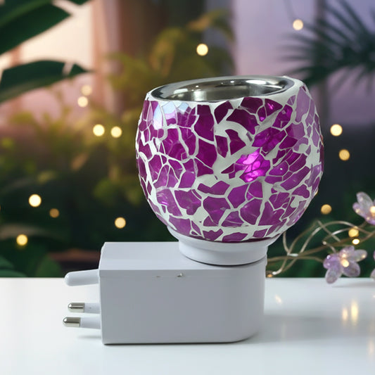 Premium Plug-in Mosaic Glass Aroma Diffuser Night Lamp (1 Pc)