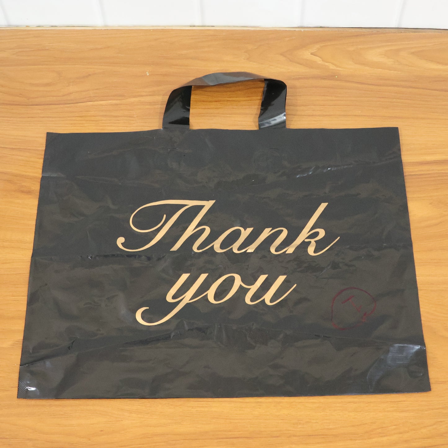 Premium Black Thank You Printed Plastic Carry Bag 30 39 Cm (1 Pc)
