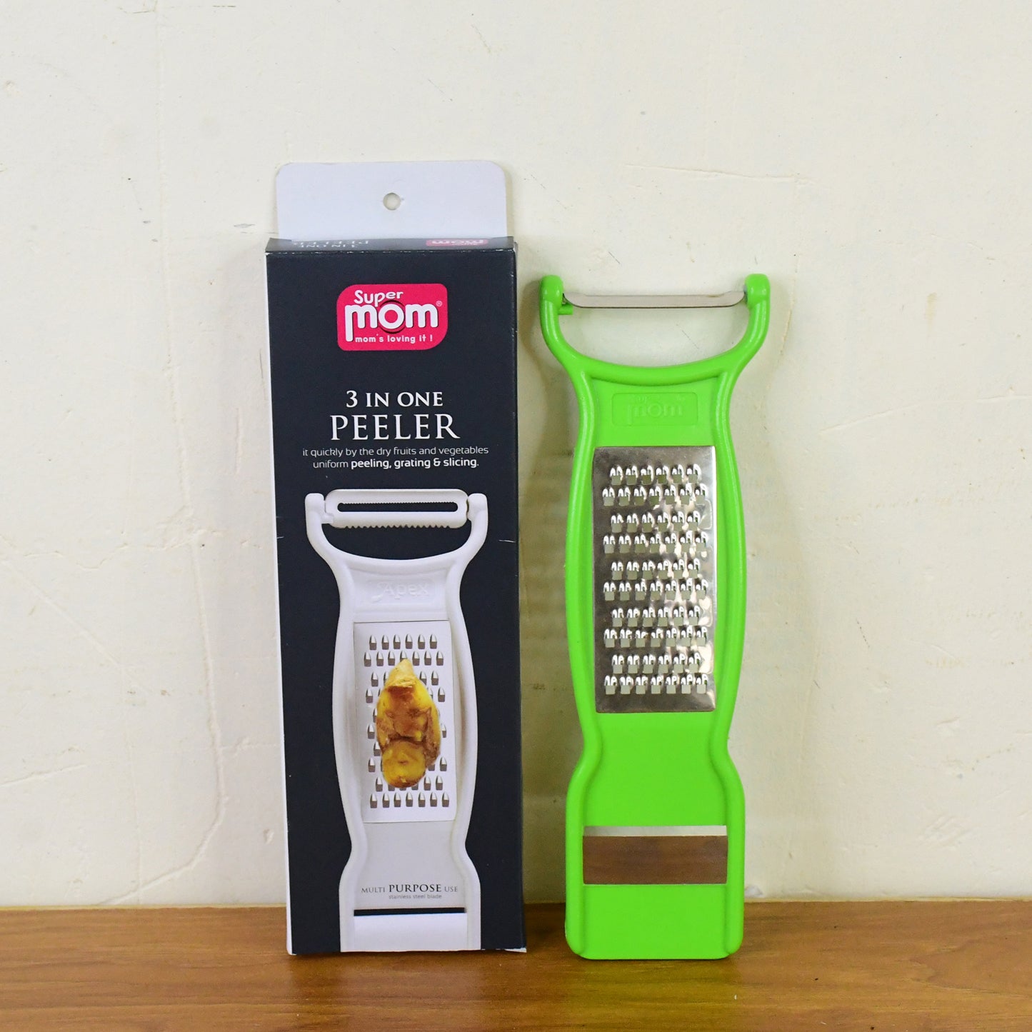 Supermom 3-in-1 Multi-functional Stainless Steel Vegetable Fruit Peeler (1 Pc)