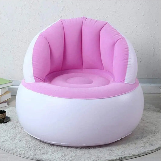 Kids Inflatable Sofa Chair With Backrest Foot Air Pump With Hose (1 Set 85x74 Cm Approx)