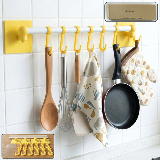 Wall-mounted Multipurpose Kitchen Utility Hanging Rack (2 Pc Set)