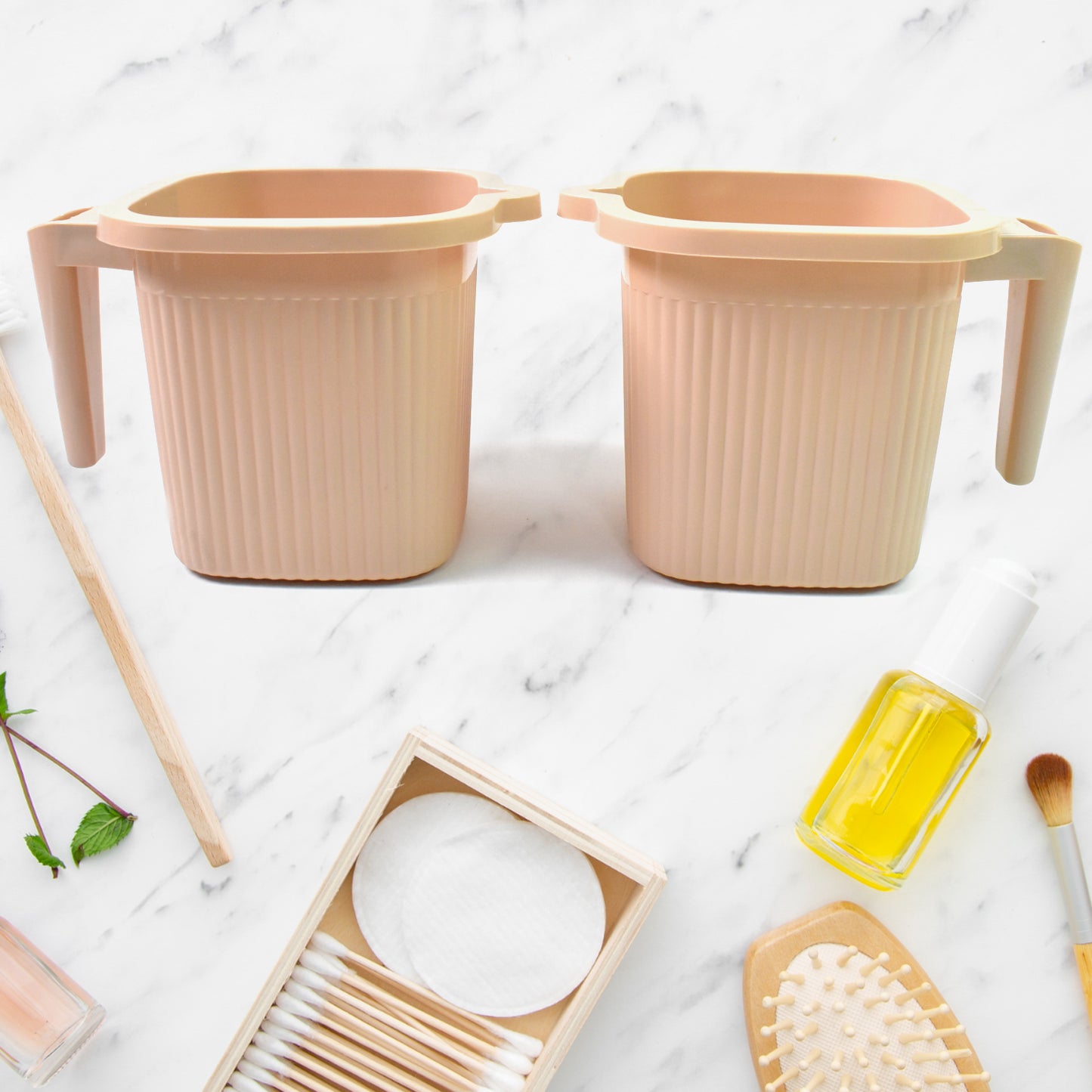 Plastic Square Bath Water Mug (4 Pc 1000 Ml Mix Color)