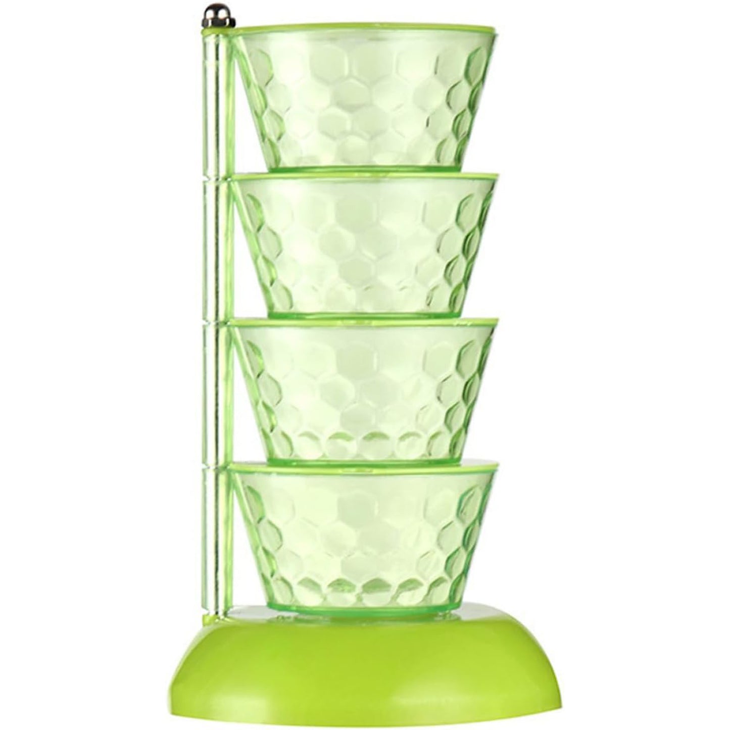 4 Section 360 Rotating Vertical Seasoning Box Plastic Pickle Tower Spice Rack (4 Layer With 4 Plastic Spoon 1 Set)
