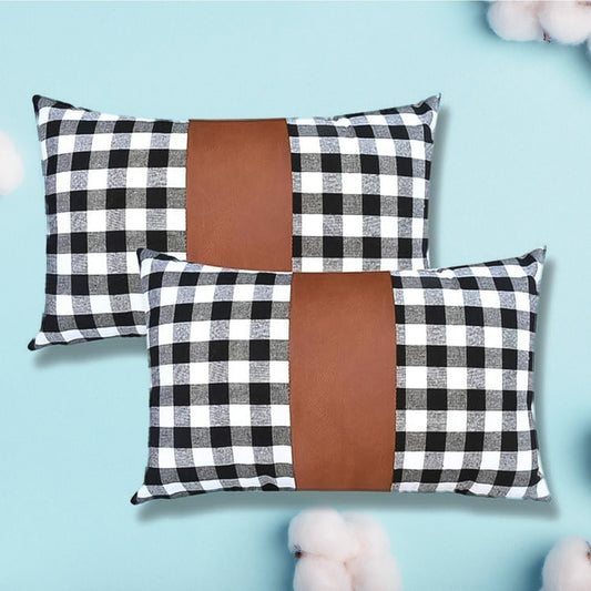 Pillow Covers Leather Cotton Cushion Covers (19 12 Inch 1 Pair 2 Pc)