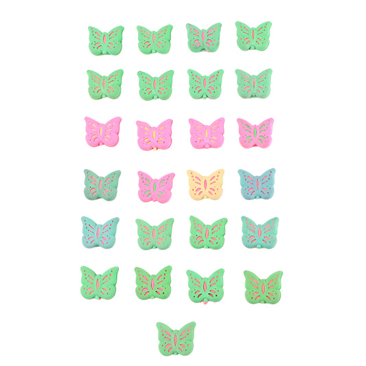 Butterfly Shape Eraser Rubber (25 Pc Mix Colour Design)