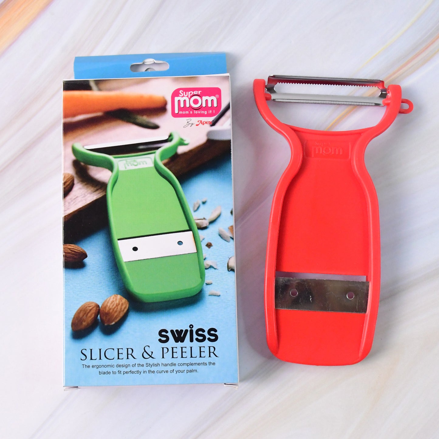 Supermom Swiss 2-in-1 Slicer Peeler With Ultra Sharp Stainless Steel Blades