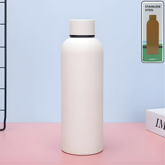 Stainless Steel Double Wall Vacuum-insulated Drink Water (White 500 Ml Approx)