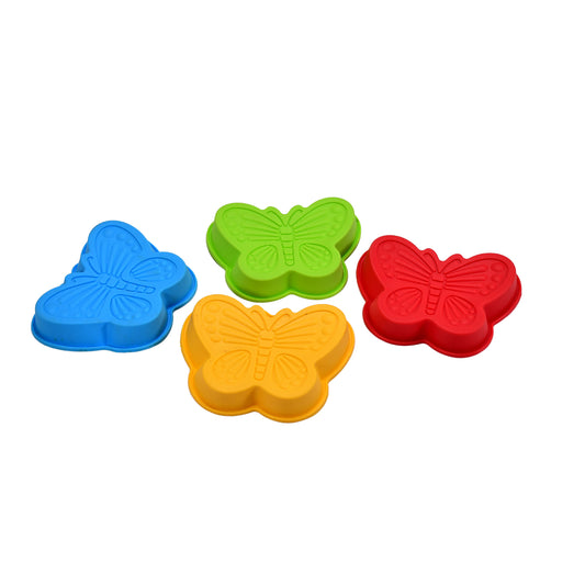 2679 Butterfly Shape Cake Cup Liners I Silicone Baking Cups I Muffin Cupcake Cases I Microwave Or Oven Tray Safe I Molds For Handmade Soap Biscuit Chocolate Muffins Jelly Pack Of 4