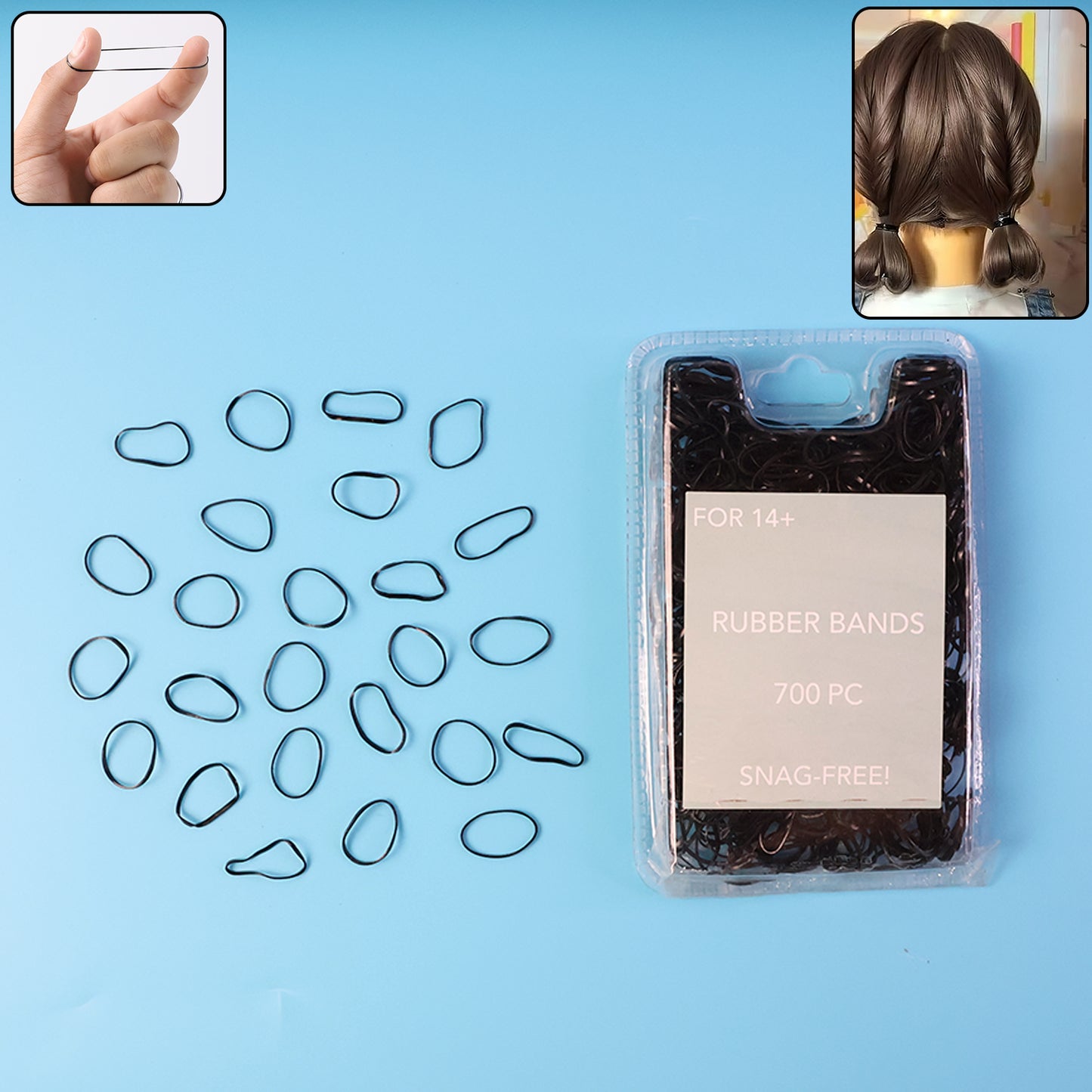 Mini Rubber Bands For Hair Styling (700 Pc)