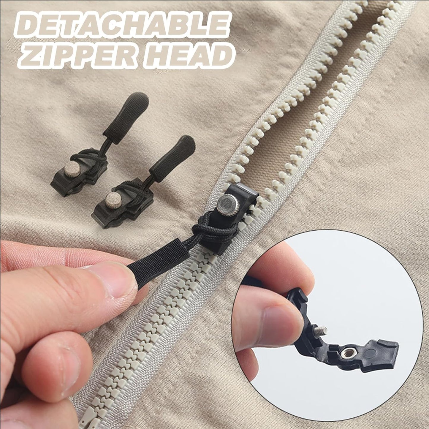 Portable Universal Detachable Zipper Slider (10 Pc Big)
