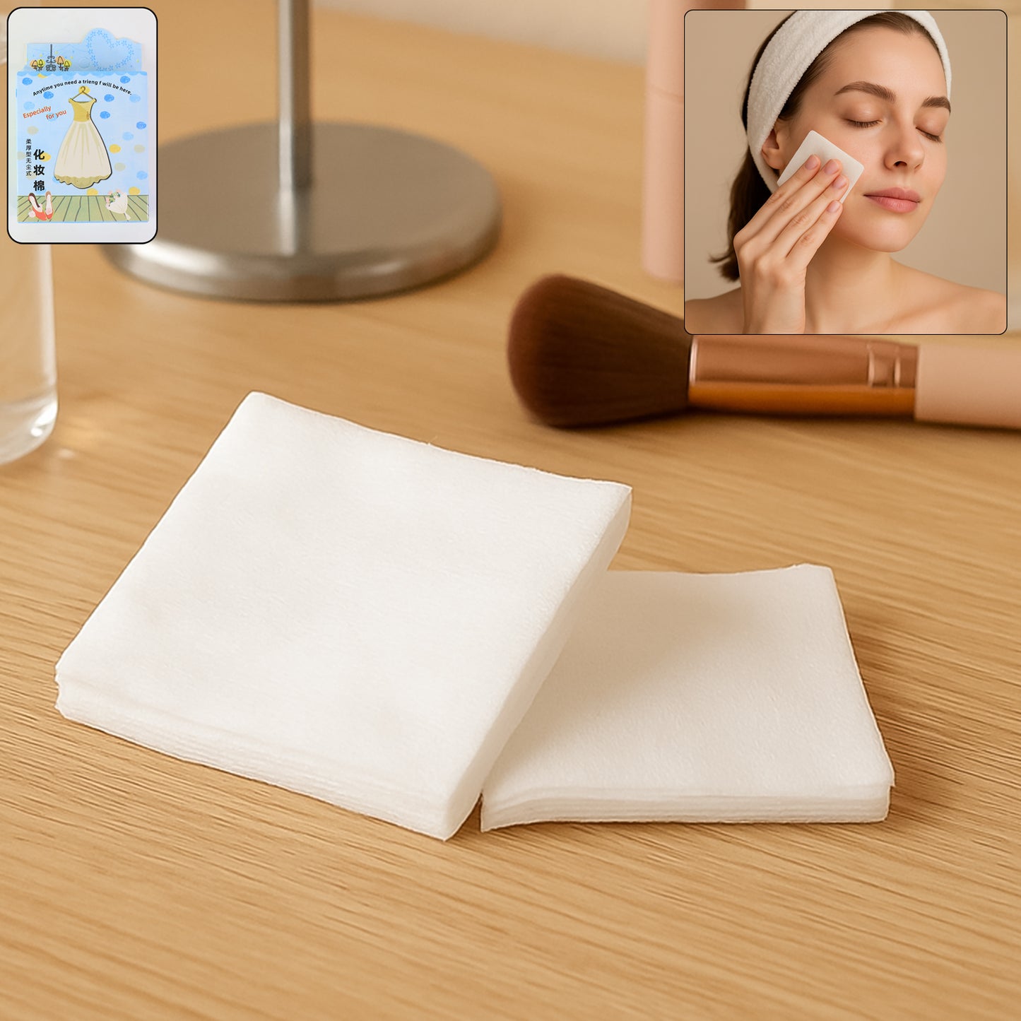 1391 Cotton Makeup Remover Pads For Women Girls (Pack Of 40)