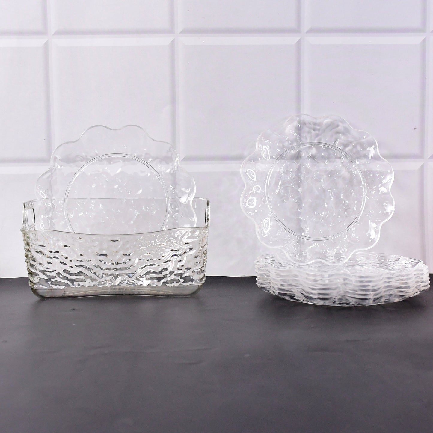 9 In 1 Plastic Bowl With Serving Tray Plates Set