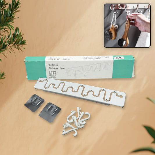 9431 Slideway Adjustable Hook Wall Adhesive Hook Plastic High Quality Hooks For Home Bathroom Use