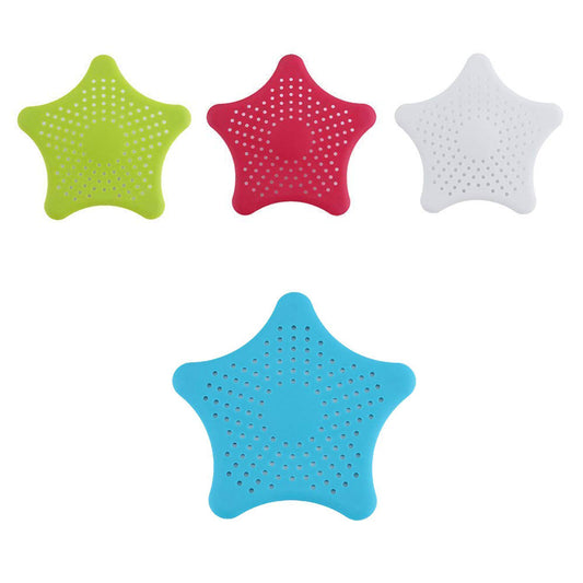 0830 Star Shape Suction Cup Kitchen Bathroom Sink Drain Strainer Hair Stopper Filter Star Shaped Sink Filter Bathroom Hair Catcher Drain Strainers Cover Trap Basin(Mix Color 1 Pc)