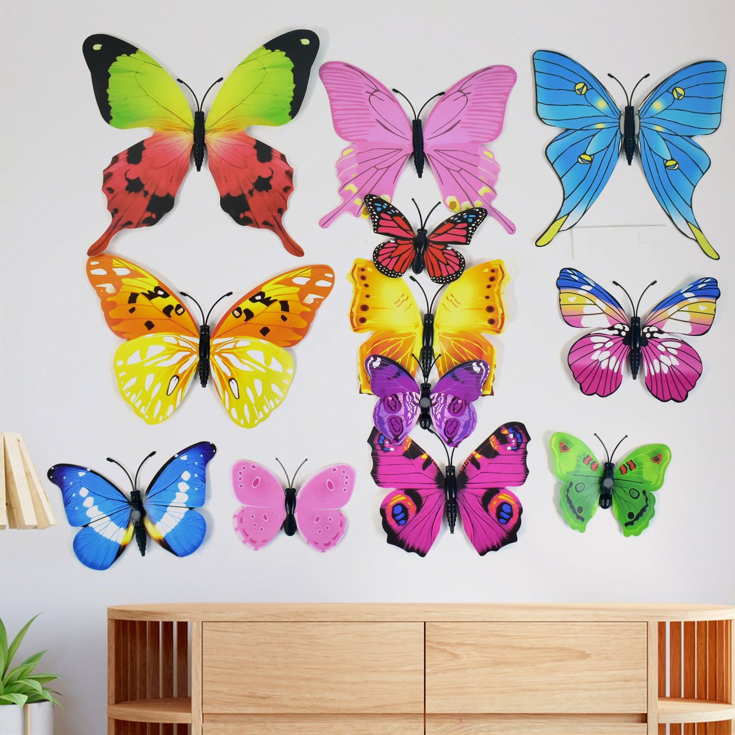 Decorative Colorful Butterfly Wall Stickers (12 Pc Set)