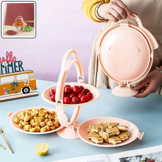 3-layer Foldable Multi-purpose Snack Fruit Dessert Serving Stand (1 Pc)