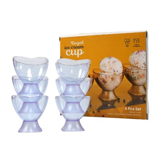 5343 New Modern Style Dessert Ice Cream Bowl Plastic 6pcs For Home Office Party Use