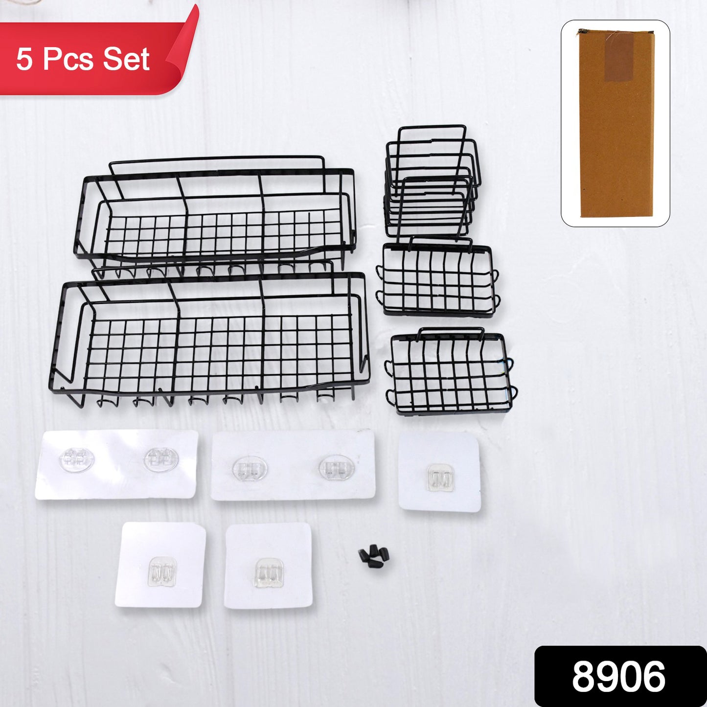 Metal Shower Basket  Canddy For Bathroom Organiser (5 Pc Combo)
