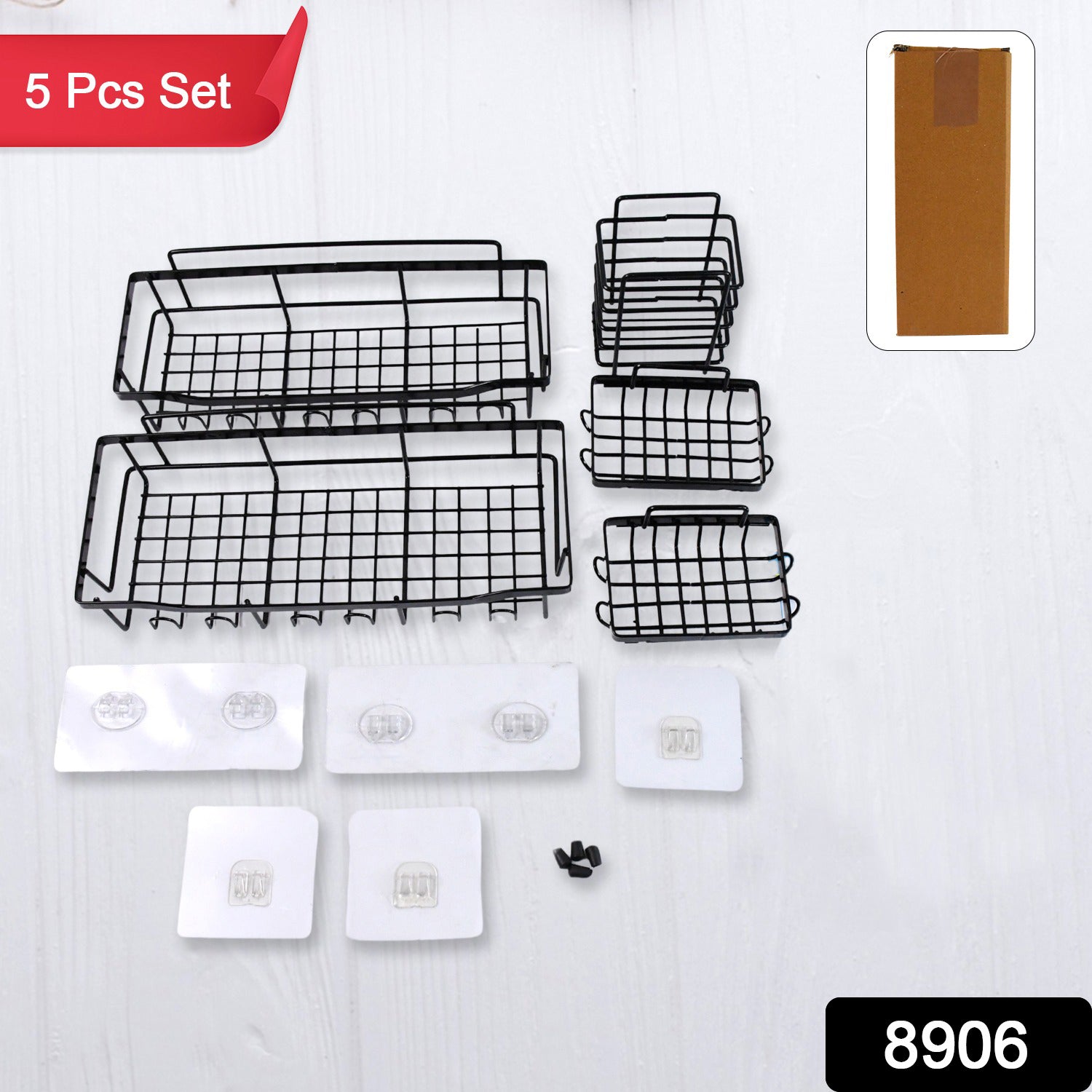 Metal Shower Basket  Canddy For Bathroom Organiser (5 Pc Combo)