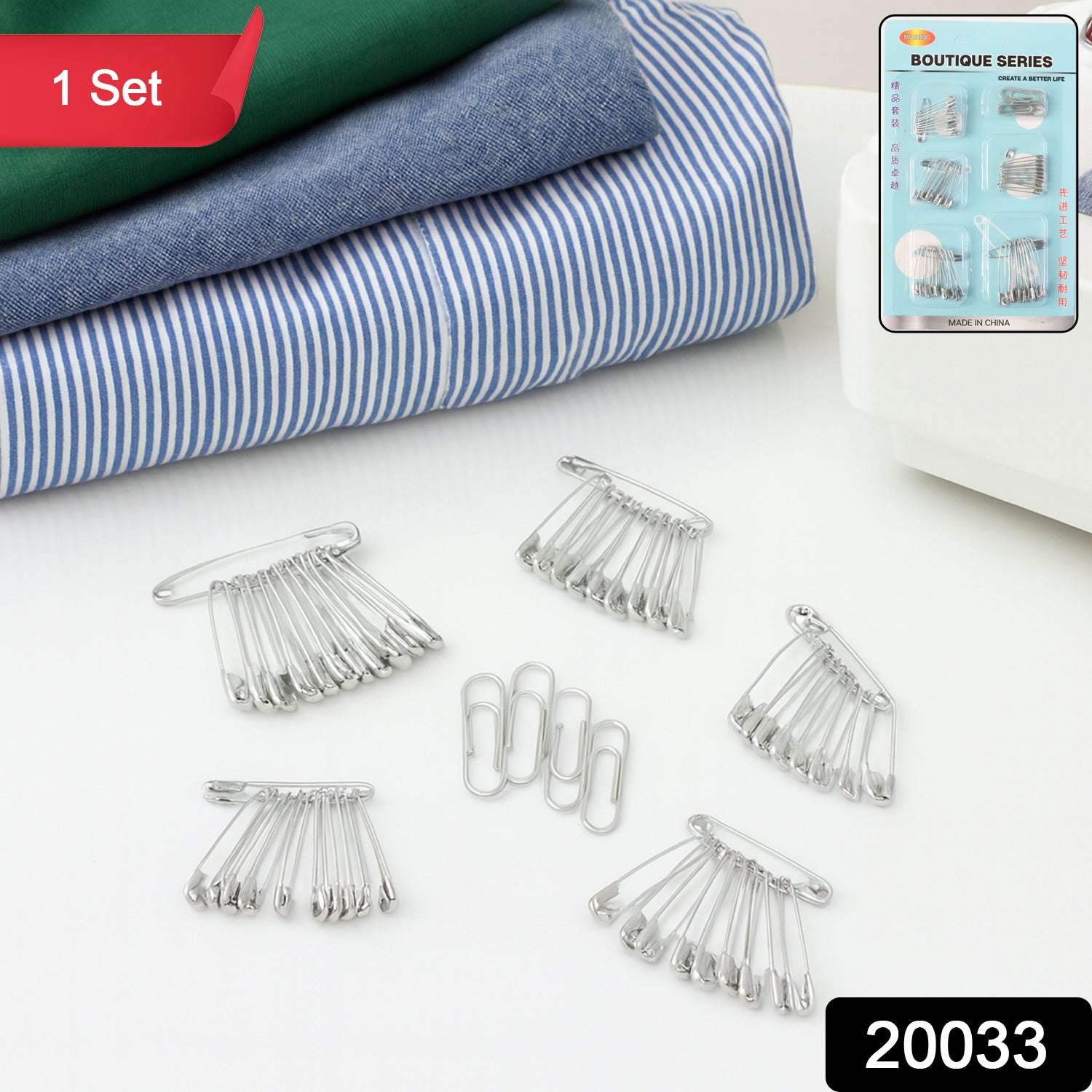 Multipurpose Metal Safety Pin Assortment Set