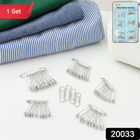 Multipurpose Metal Safety Pin Assortment Set