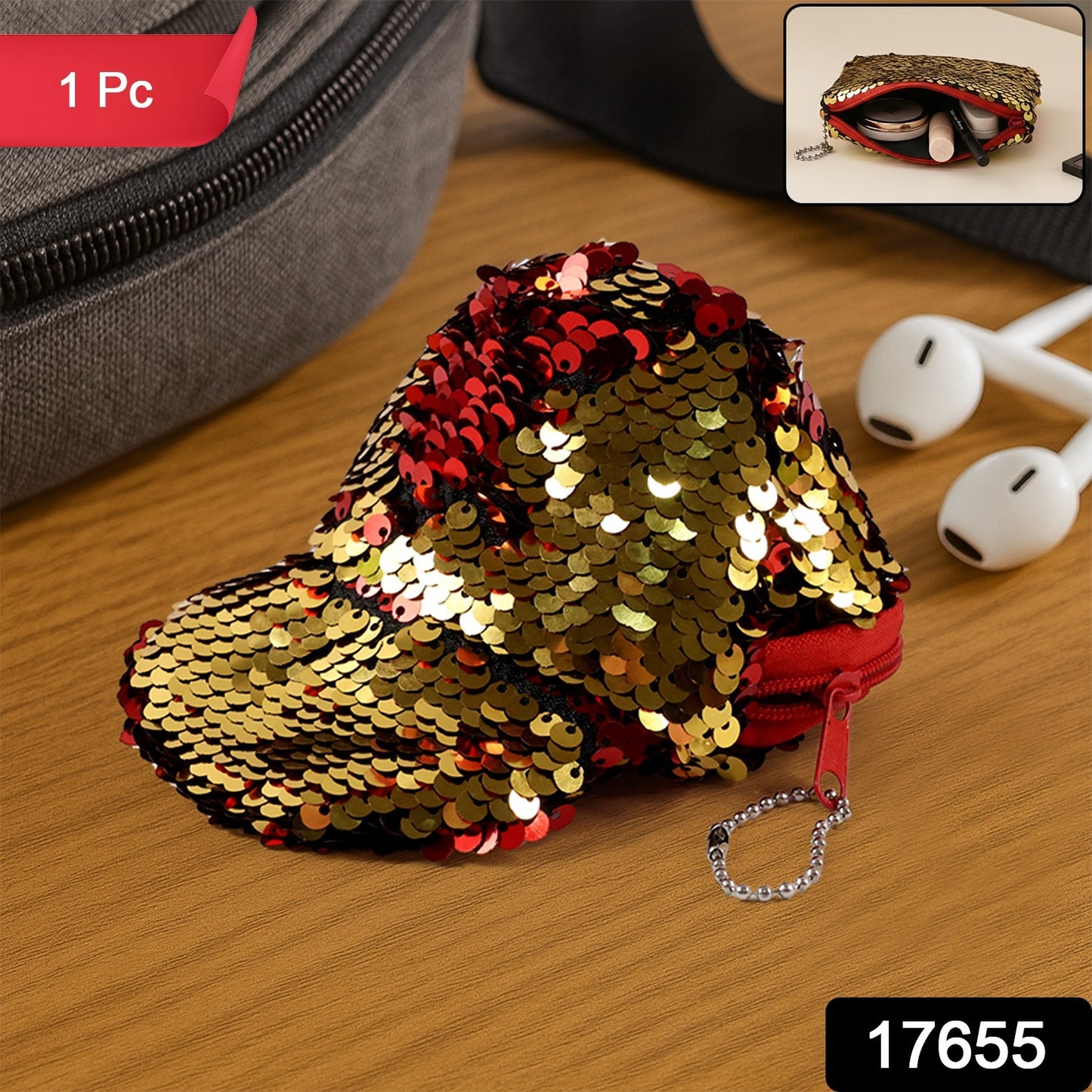 Stylish Sequin Mini Cap-shaped Coin Purse (1 Pc)