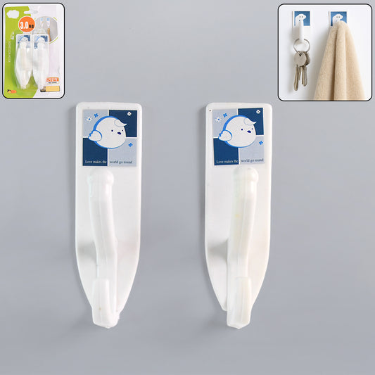 Multipurpose Strong Hook Self-adhesive Hooks For Wall Heavy Plastic Hook Sticky Hook Household For Home  Decorative Hooks Bathroom  All Type Wall Use Hook  Suitable For Bathroom Kitchen Office