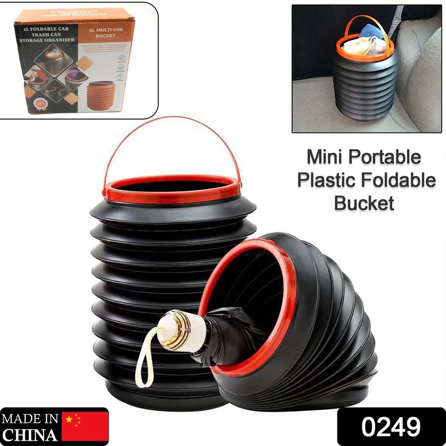 Foldable Storage Bucket  Water Container  Dustbin Multiuse Bucket For Home  Car  Kitchen Use Bucket