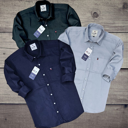 Full Sleeves Solid Shirt for Men (Multicolor, M)