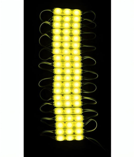 Charkee Yellow 3LED Strip 12V Waterproof 5730 LED SMD Pack of 20
