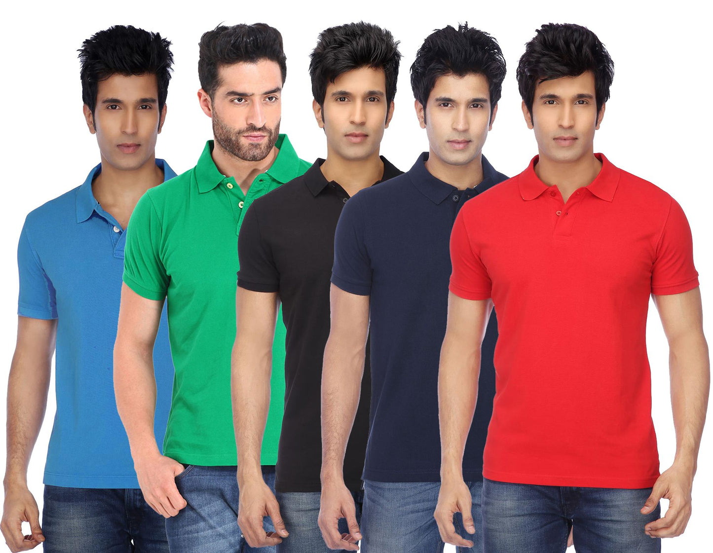 Ketex Cotton Blend Half Sleeves Polo Tshirt (Pack of 5)